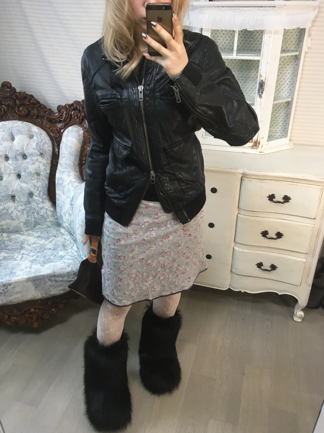 빈티지 블랙 리얼레더 봄버 자켓 상품이미지4