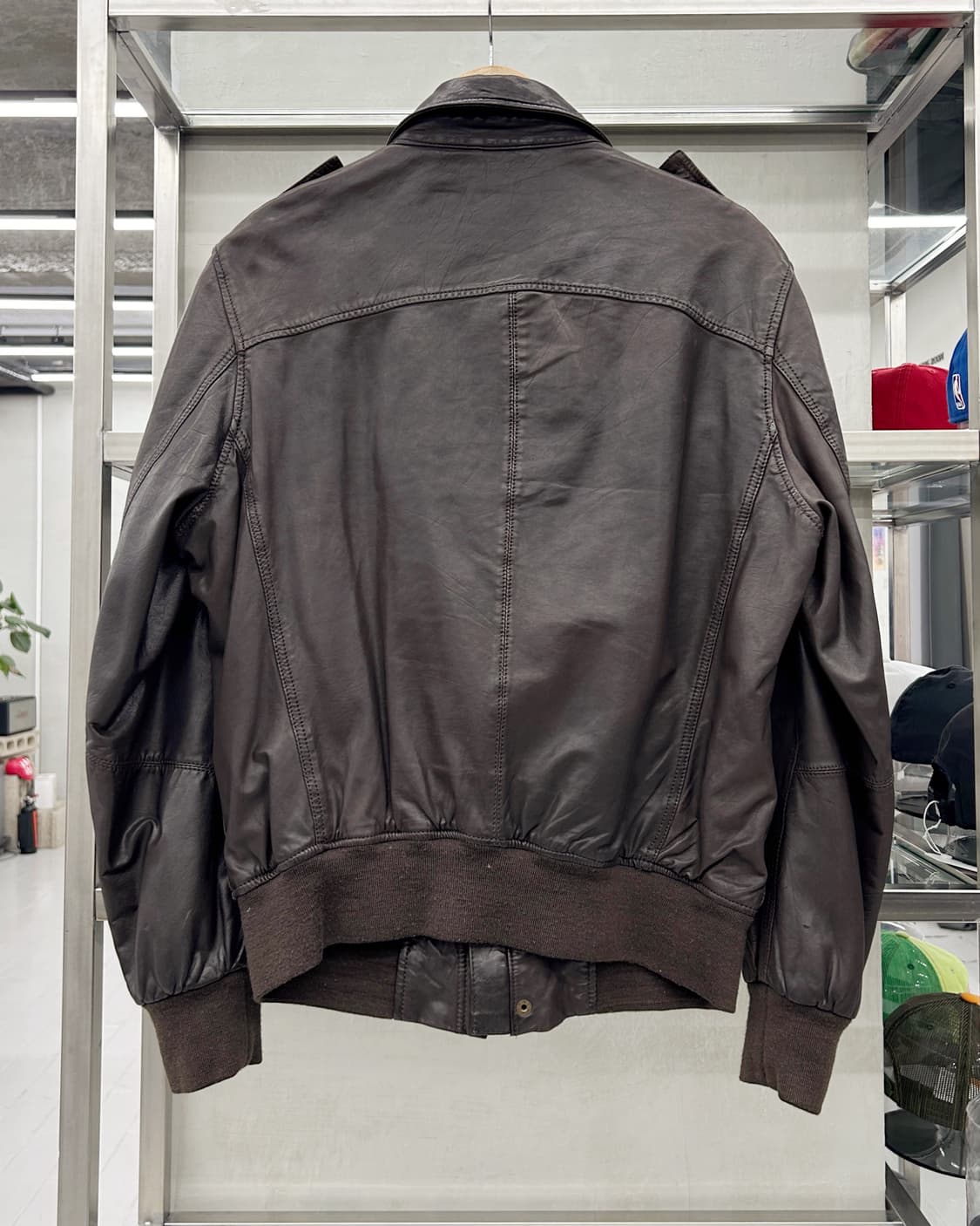 디젤 00s 리얼 램스킨 레더 블루종 자켓 브라운 상품이미지4