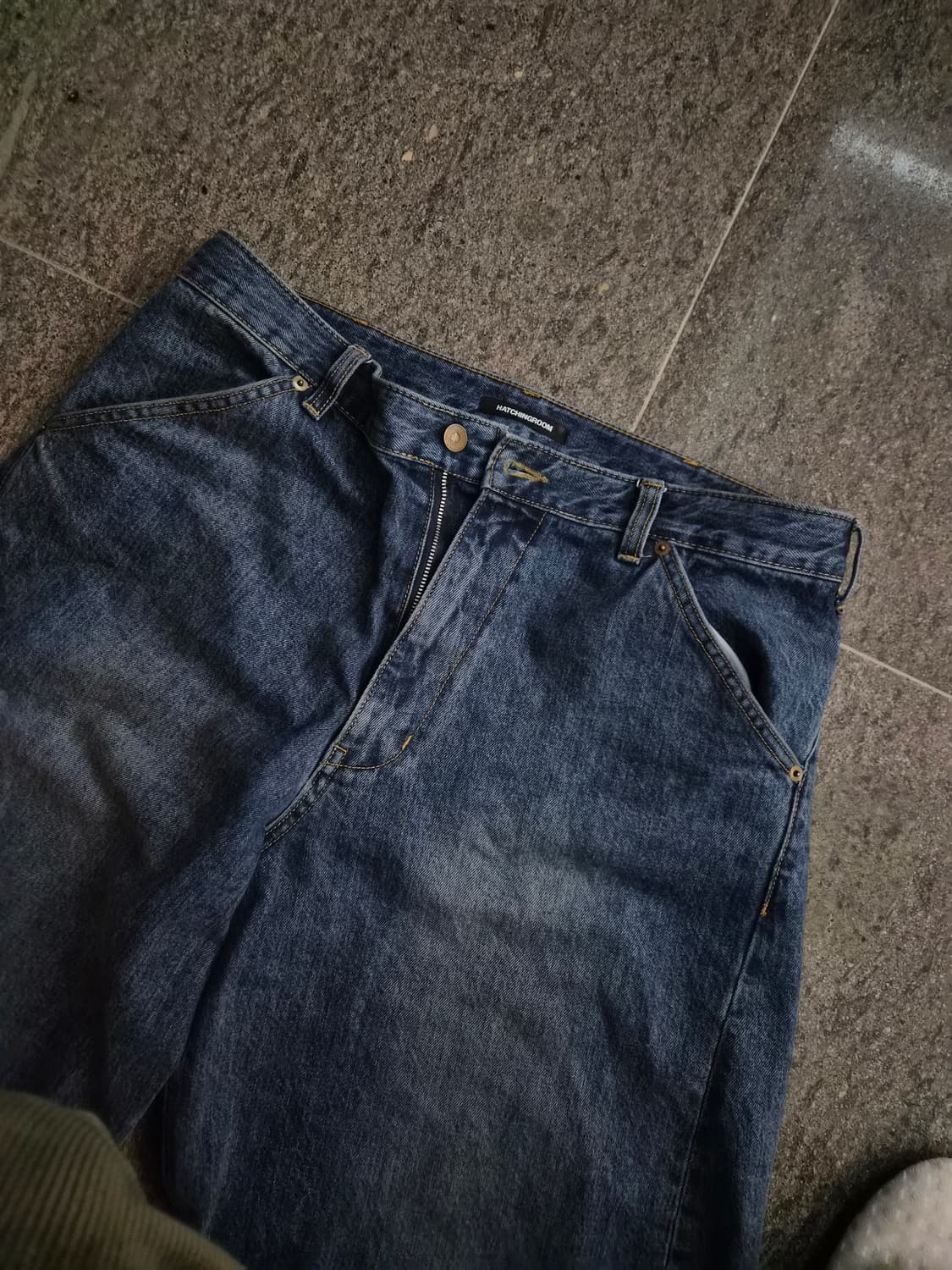 와이드커브드 워시드 블루 데님 상품이미지3