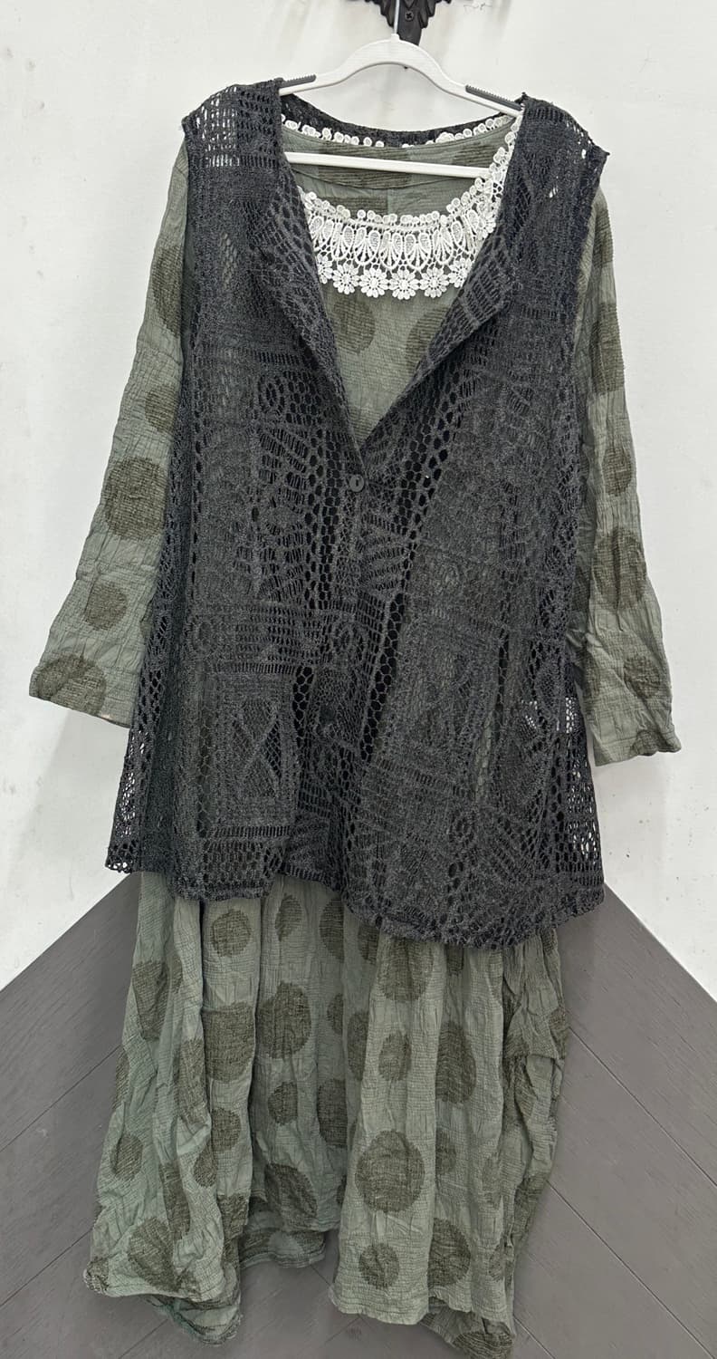 🪇하구미의 히피 코디세트🪇 크로셰 도트 원피스 레이어드 그런지 상품이미지4