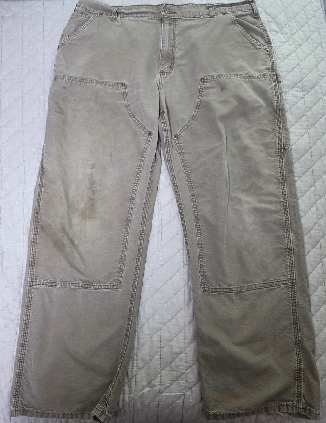 [38X32] 칼하트 더블니 B195LBR 워크팬츠 MOS 페이드 상품이미지1