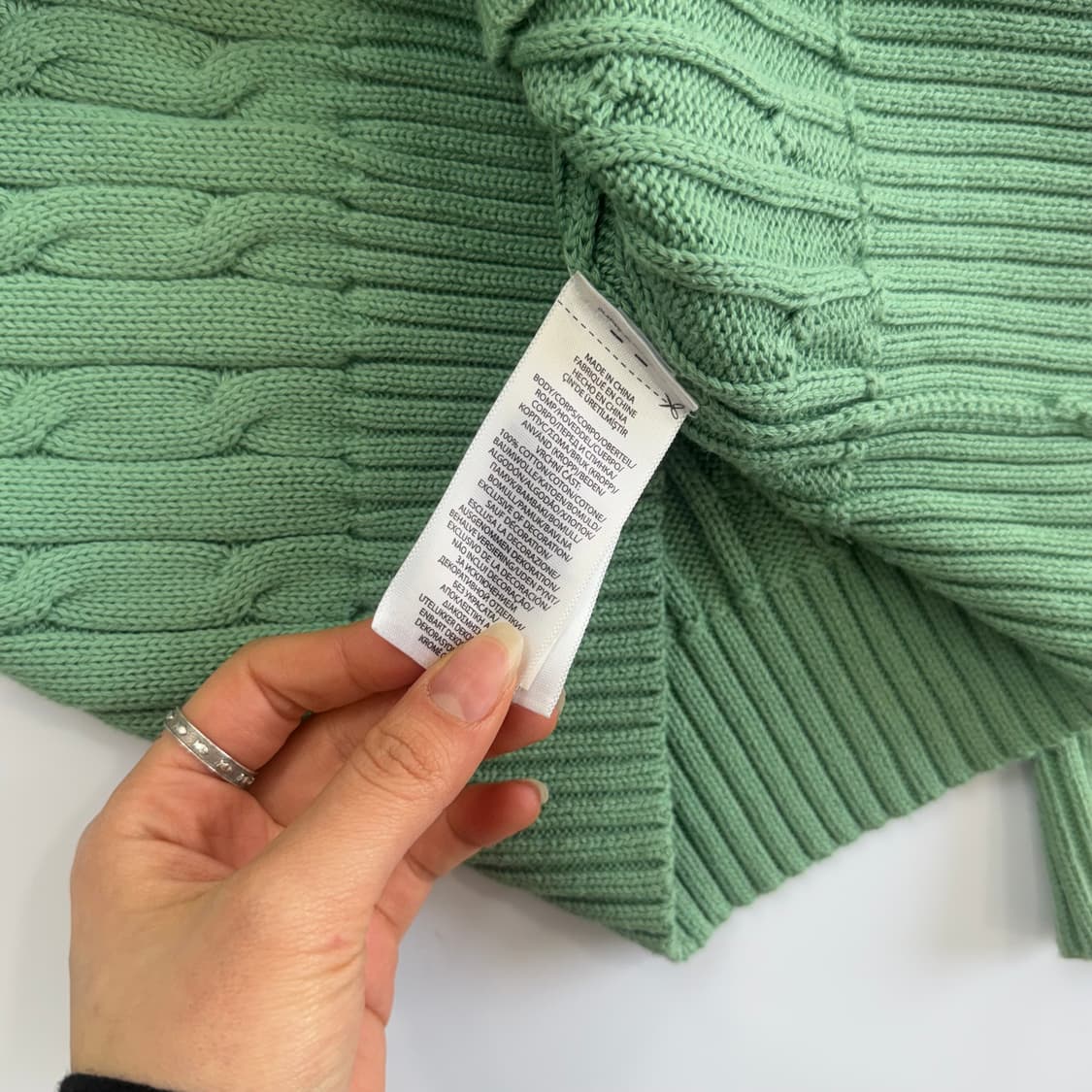 Polo 폴로 블루 포니 그린 케이블 니트 상품이미지6