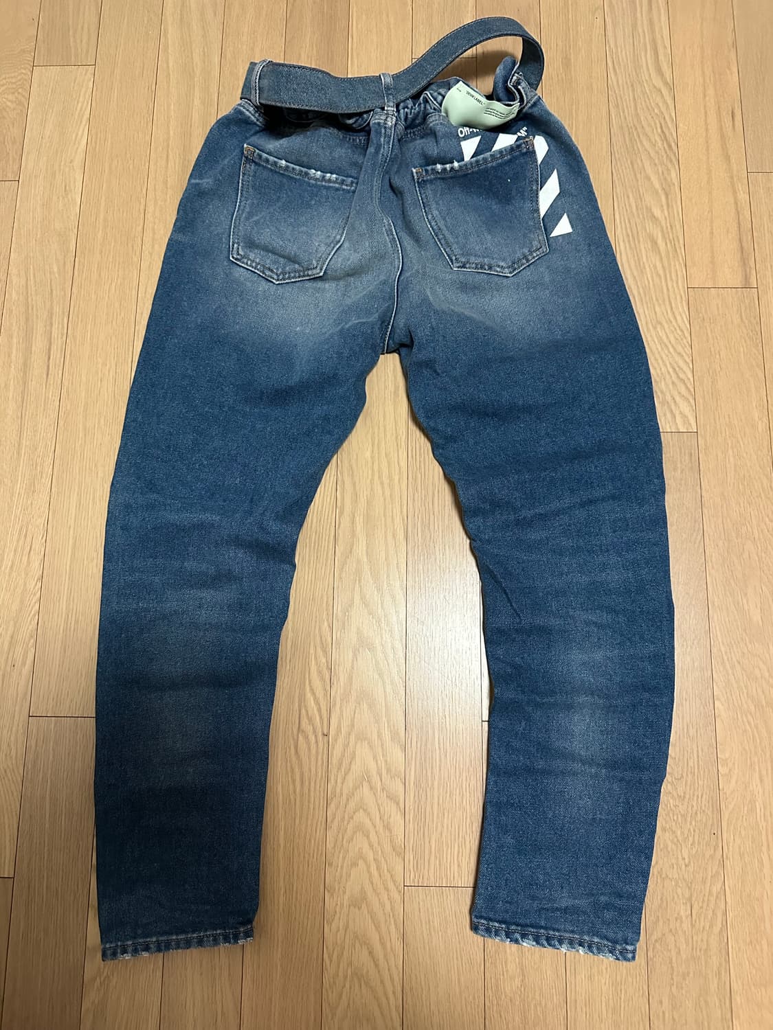 오프화이트(Off-White)디아고날(Diagonal) 벨티드 데님 팬츠 상품이미지2