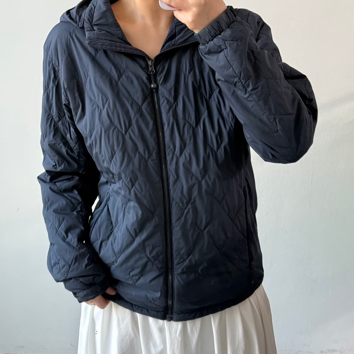 [L] 노스페이스 퀄팅 경량 후드 자켓 상품이미지1