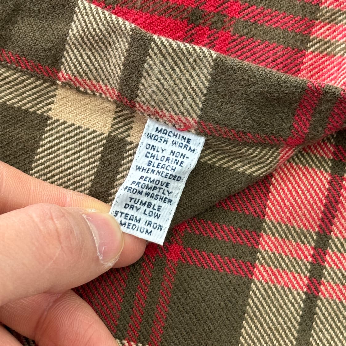 폴로랄프로렌 빈티지 레드베이지 두툼 체크셔츠 M(105) 상품이미지6