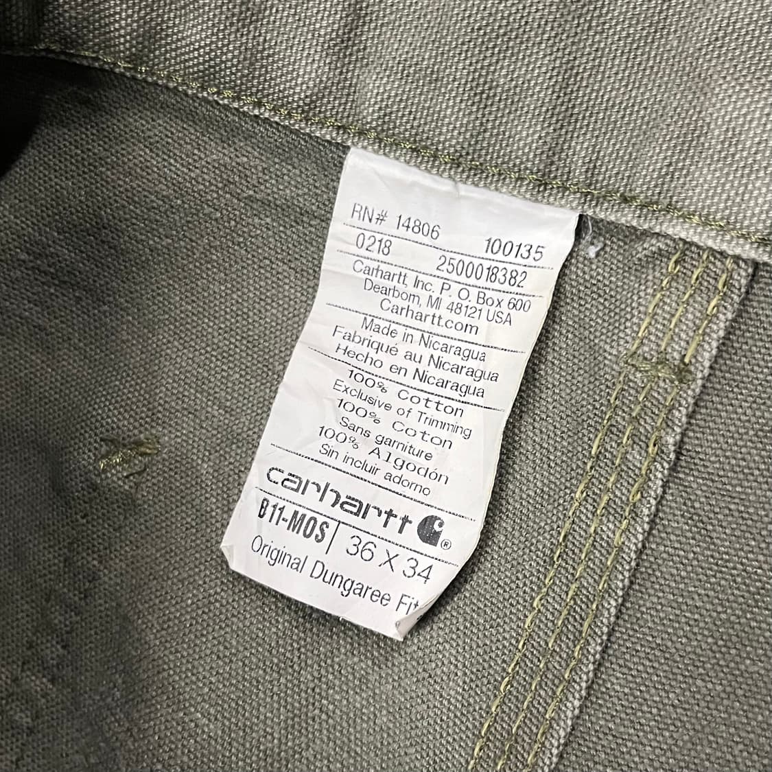 Carhartt B11 싱글니 카펜터 팬츠 (36“) 상품이미지6