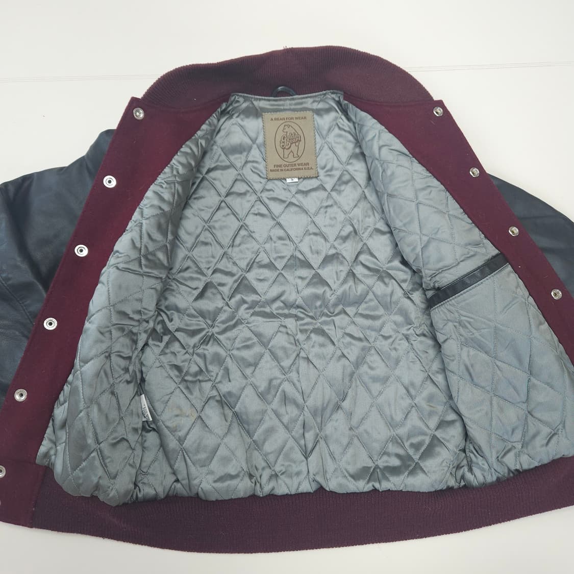 (무료배송) 96년제 골든베어 빈티지 바시티 자켓 / 블랙+버건디 / s 상품이미지5