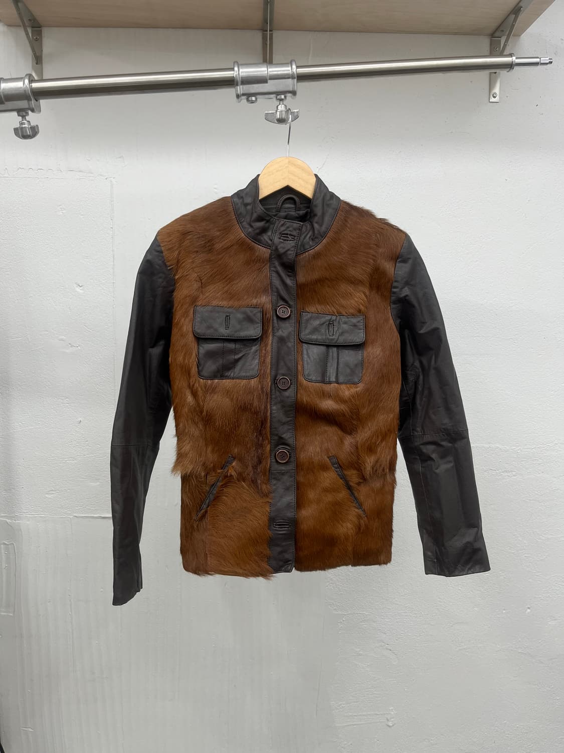 ~66) GOAT LEATHER FUR Y2K JACKET 상품이미지1