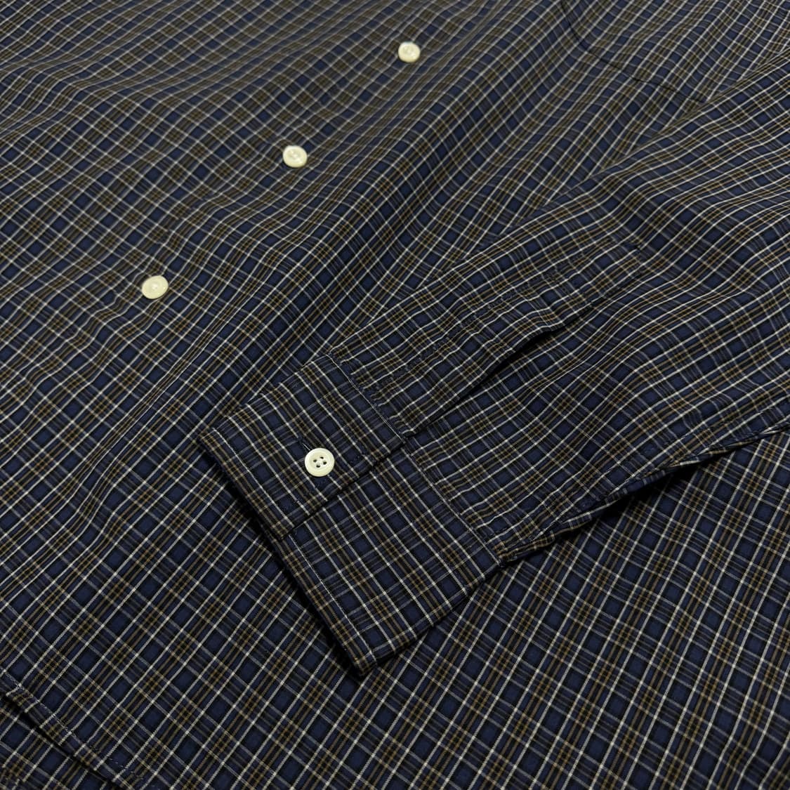 빔즈(BEAMS HEART) 다크네이비 체크 패턴 코튼 빅실루엣 셔츠 상품이미지5