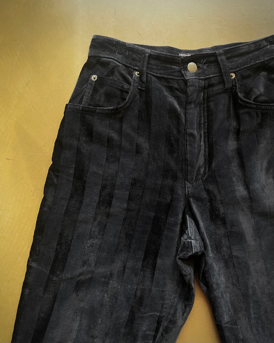 1990s FENDI Old Stripe Velour Trouser 상품이미지4