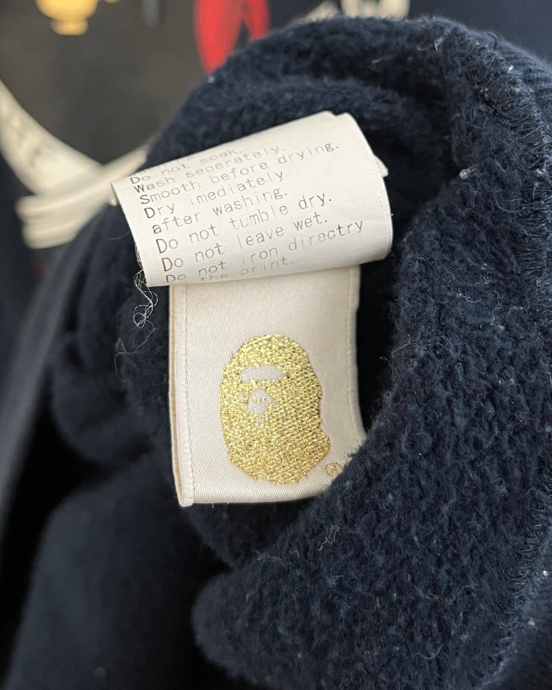 베이프 PIRATES 해적 컬리지 로고 네이비 후드티 상품이미지9