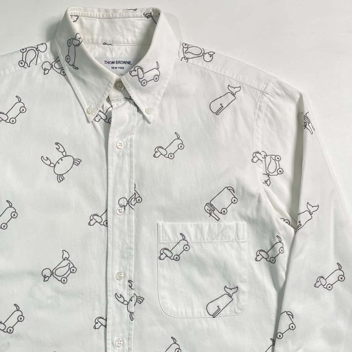 톰브라운 자수 옥스포드 화이트 셔츠 상품이미지3