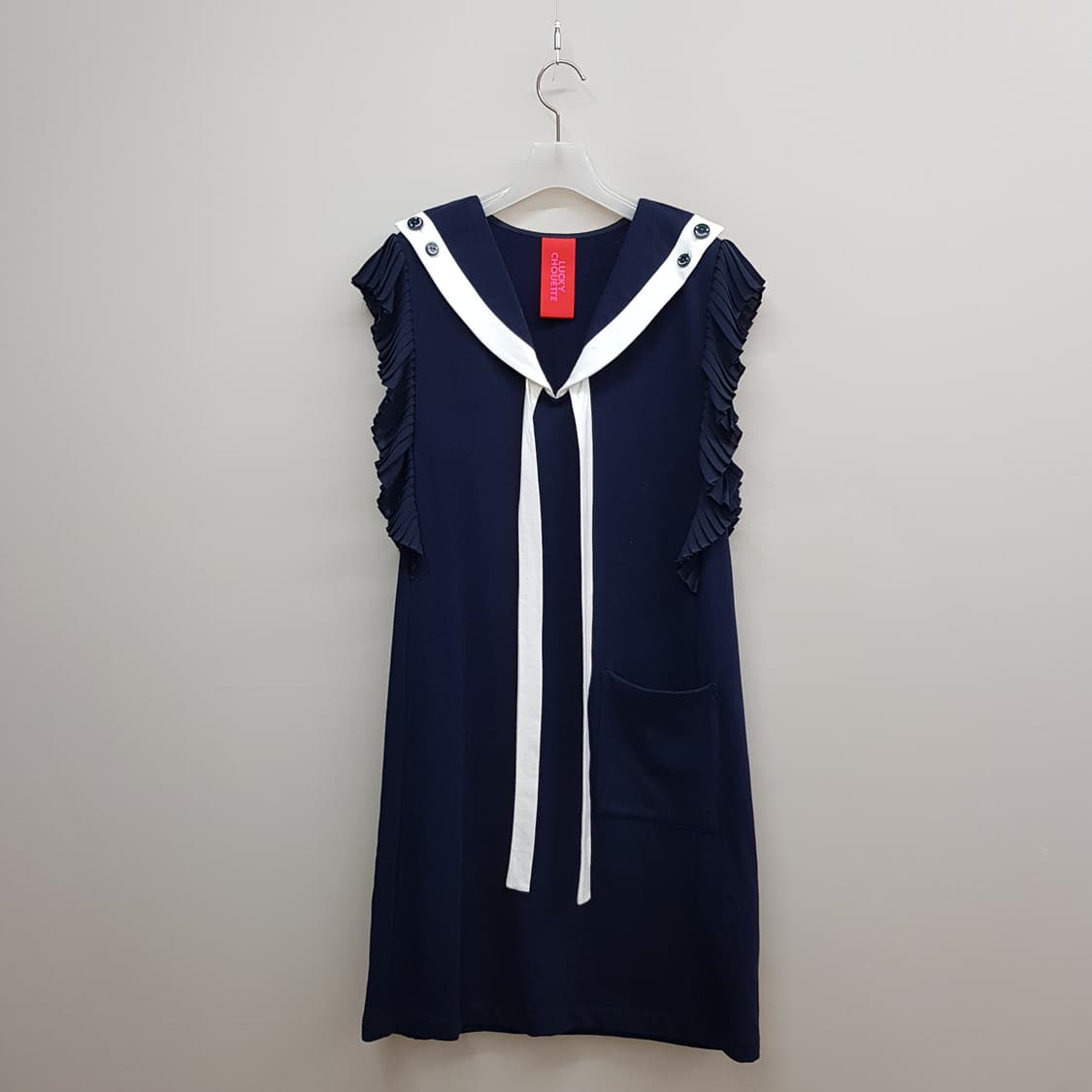  럭키슈에뜨 세일러 카라 리본 포인트 원피스 36사이즈 상품이미지1