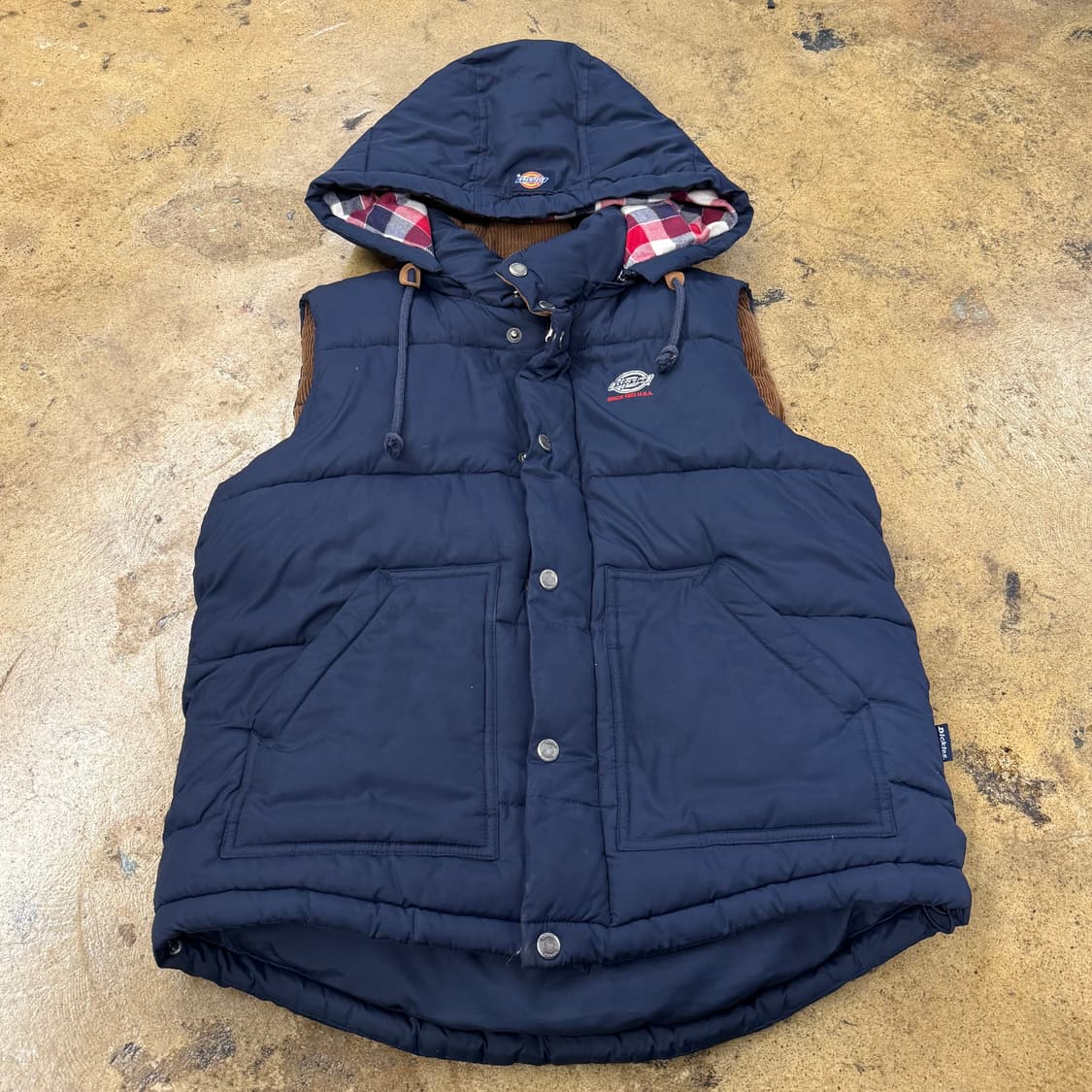 디키즈 네이비 후드 패딩 조끼 상품이미지2