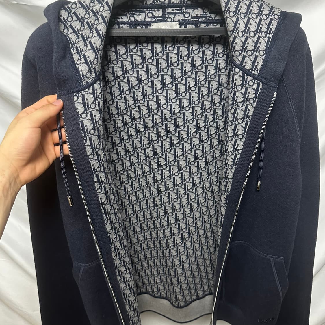 [2XL/새상품] 24FW 디올 오블리크 캐시미어 후드집업 상품이미지5