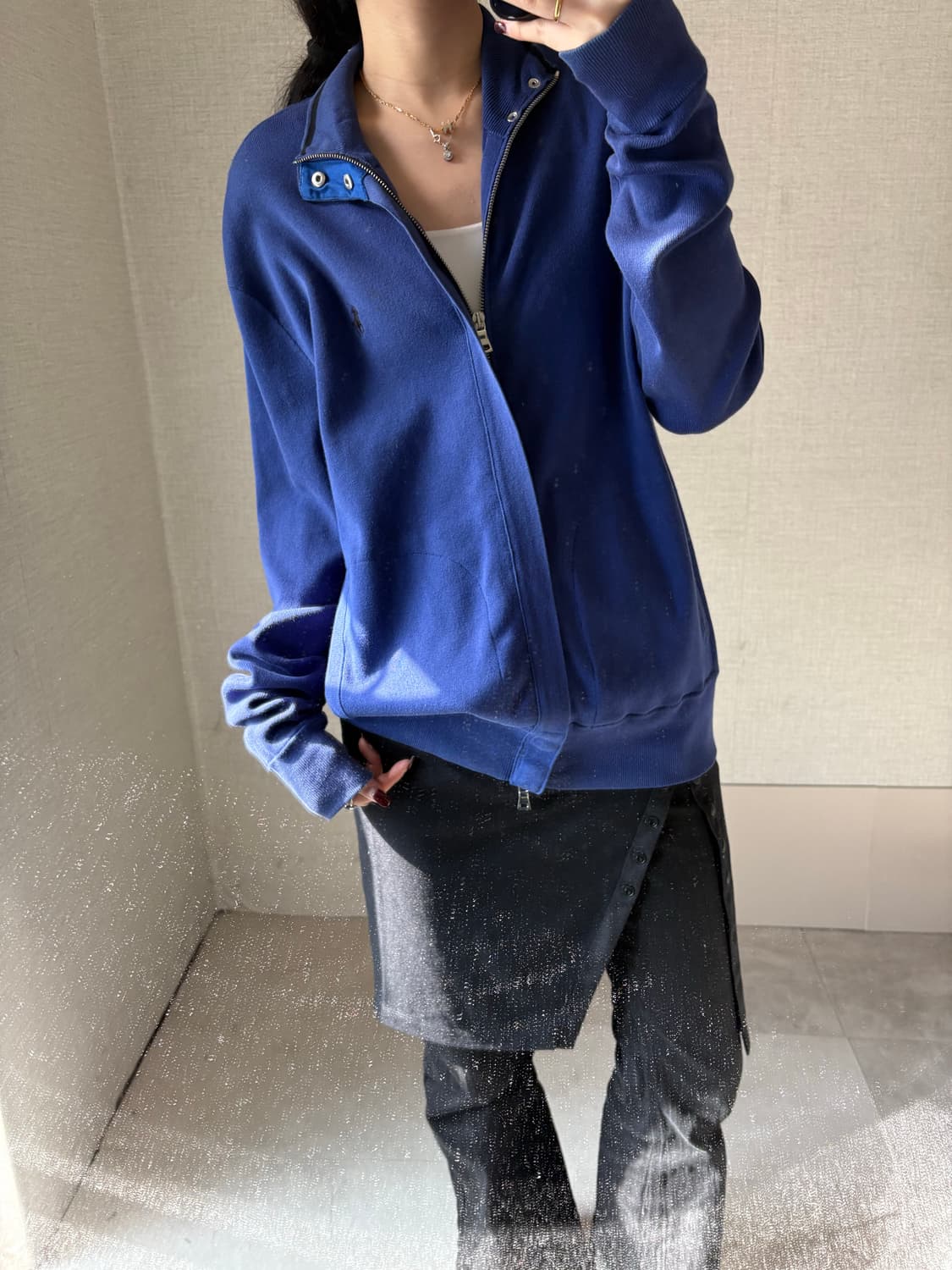 폴로 네이비 루즈핏 니트집업 상품이미지4