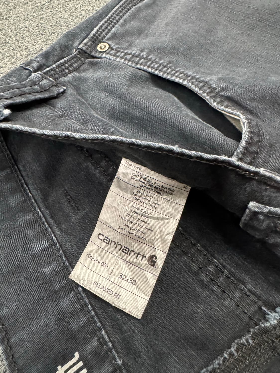 칼하트 빈티지 싱글니 블랙 워크팬츠 상품이미지3