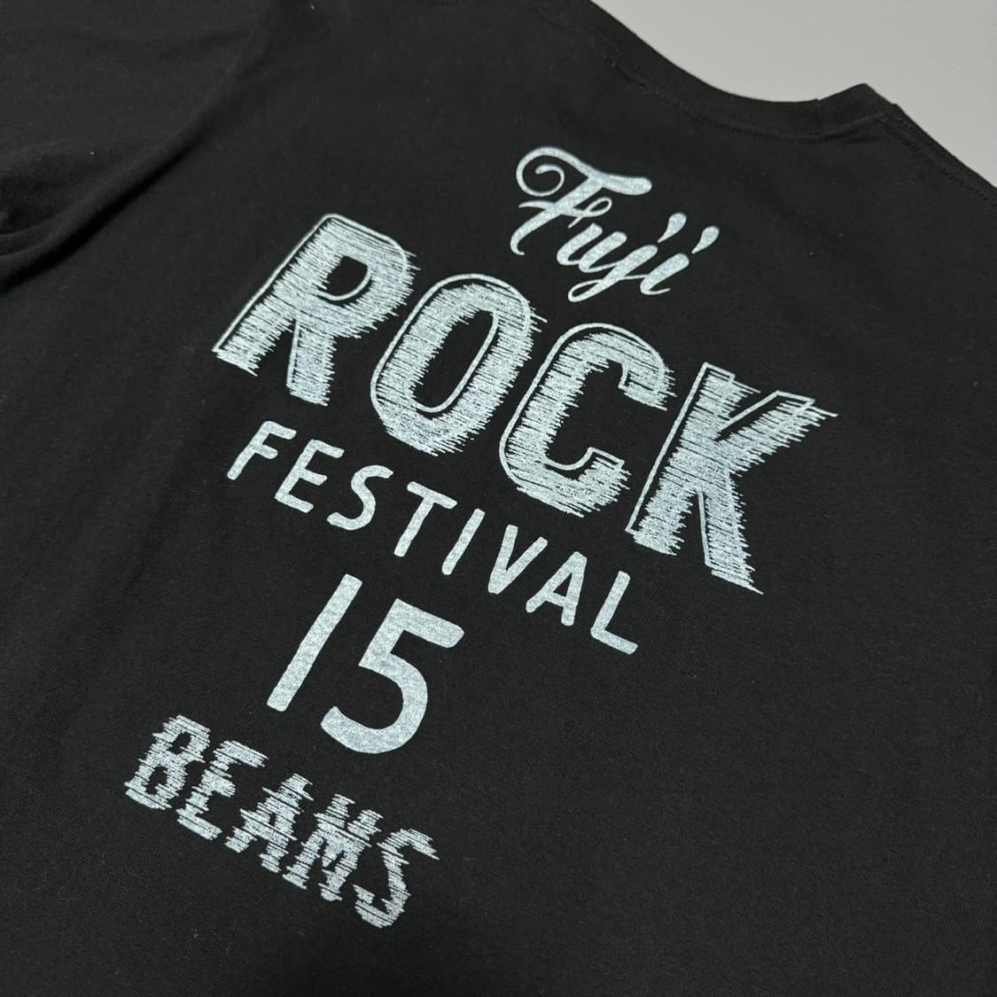 빔즈 x 디즈니 FUJI ROCK 2015 블랙 프린트 코튼 크루넥 반팔 상품이미지6
