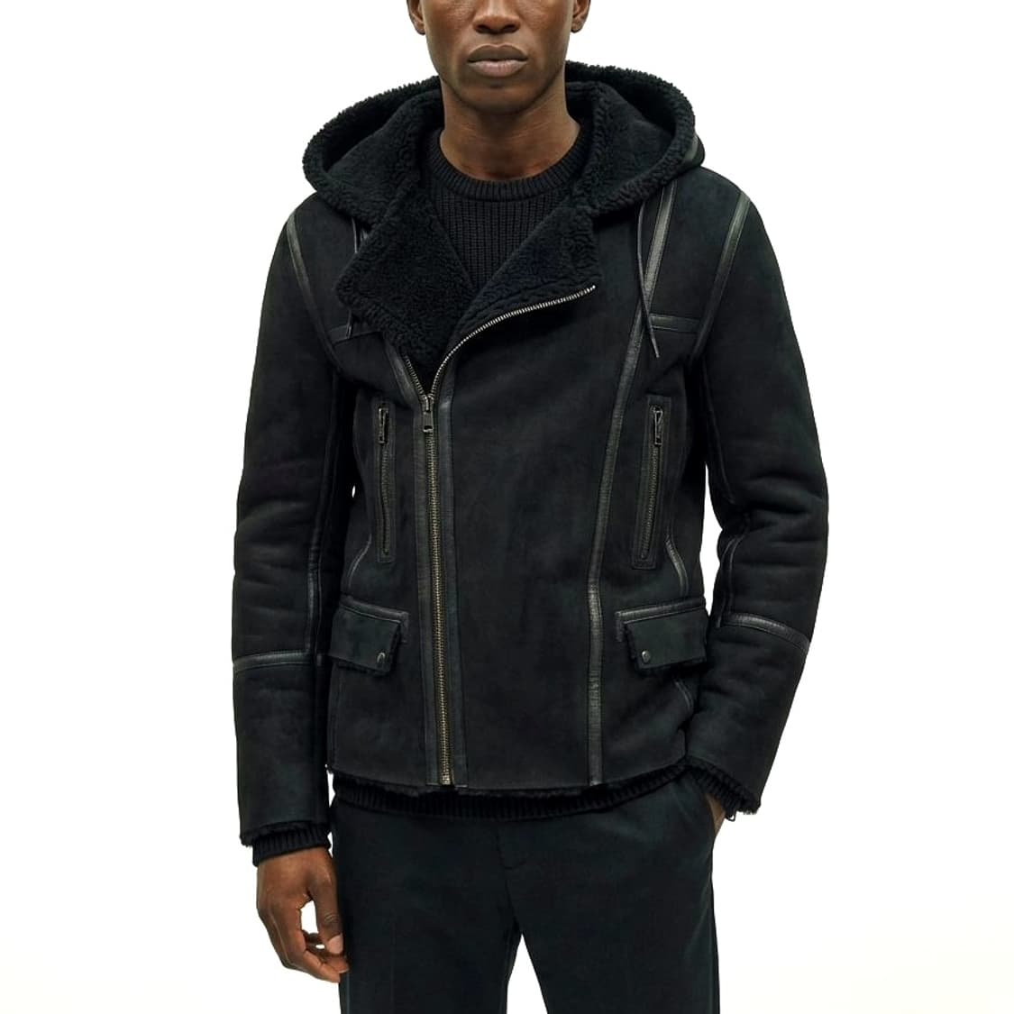 올세인츠 올세인트 후드 무스탕 라이더 자켓 xl 100~105 상품이미지1