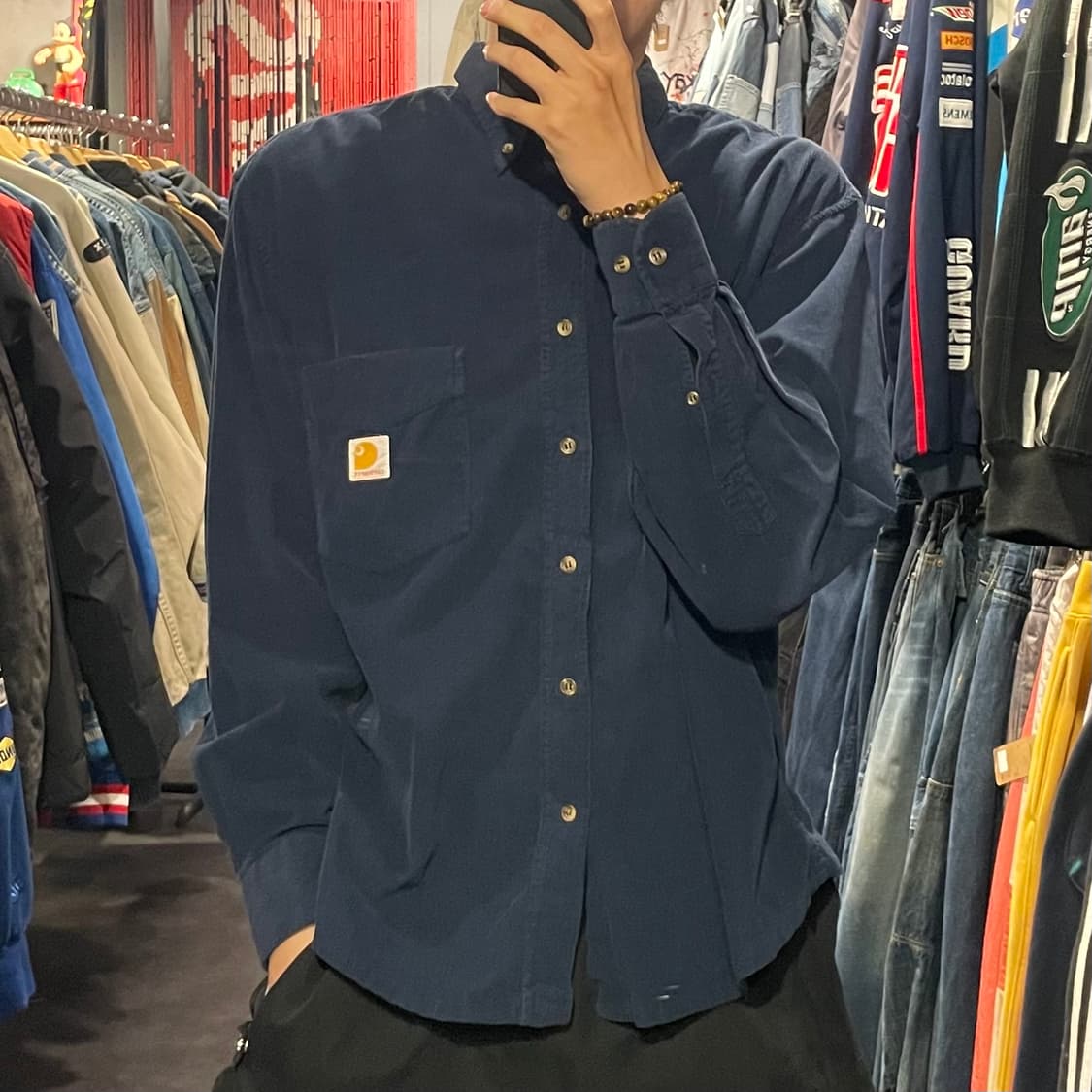 [IM] carhartt 칼하트 네이비 긴팔셔츠 상품이미지1