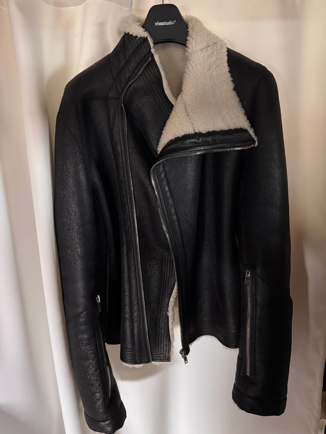 릭오웬스 시어링 자켓 블랙 화이트 54사이즈 상품이미지7