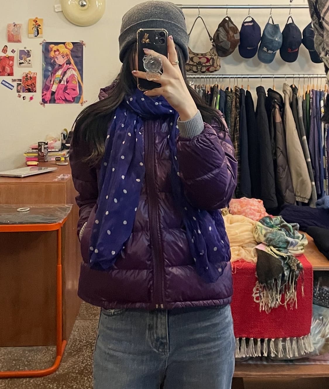 퍼플 도트 스카프 [무배] 상품이미지3