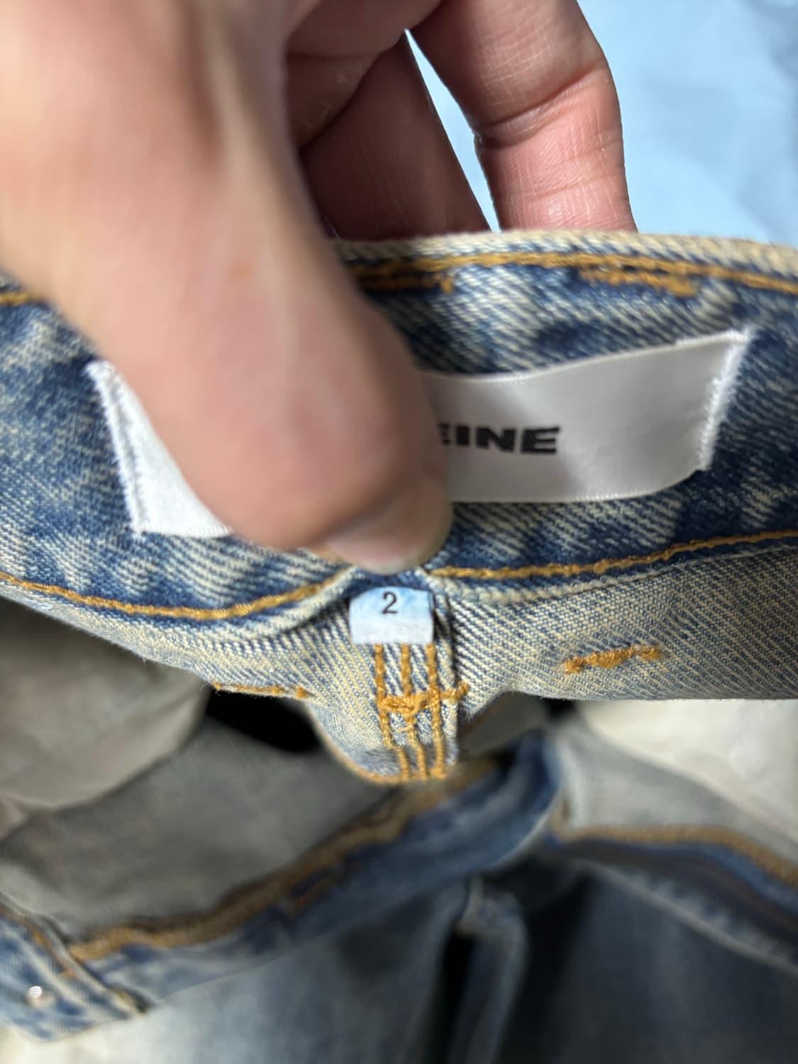 2) 알렌느 왁스 코팅 사이드진 데님 상품이미지6