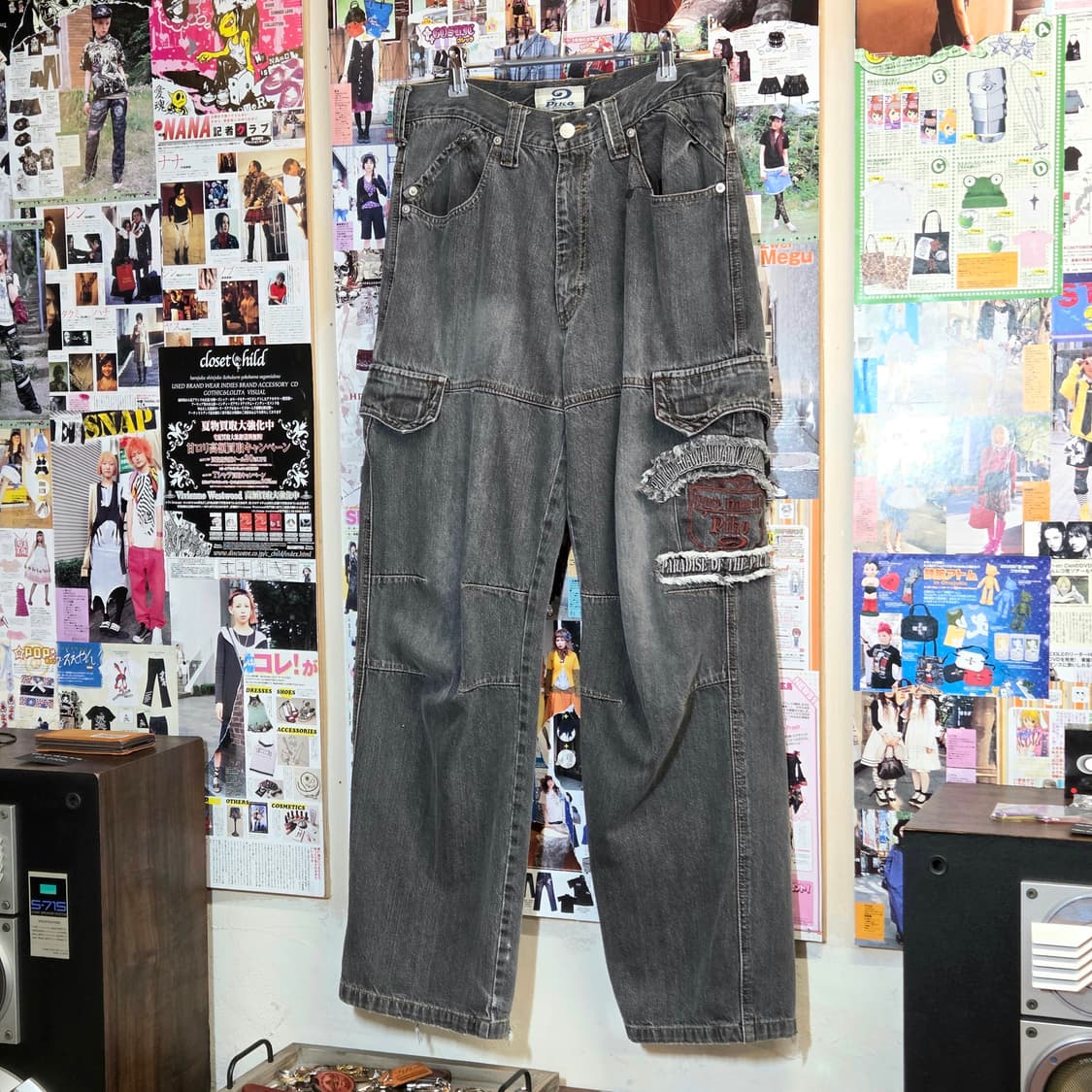 피코 빈티지 카고 그레이 데님 팬츠 상품이미지1