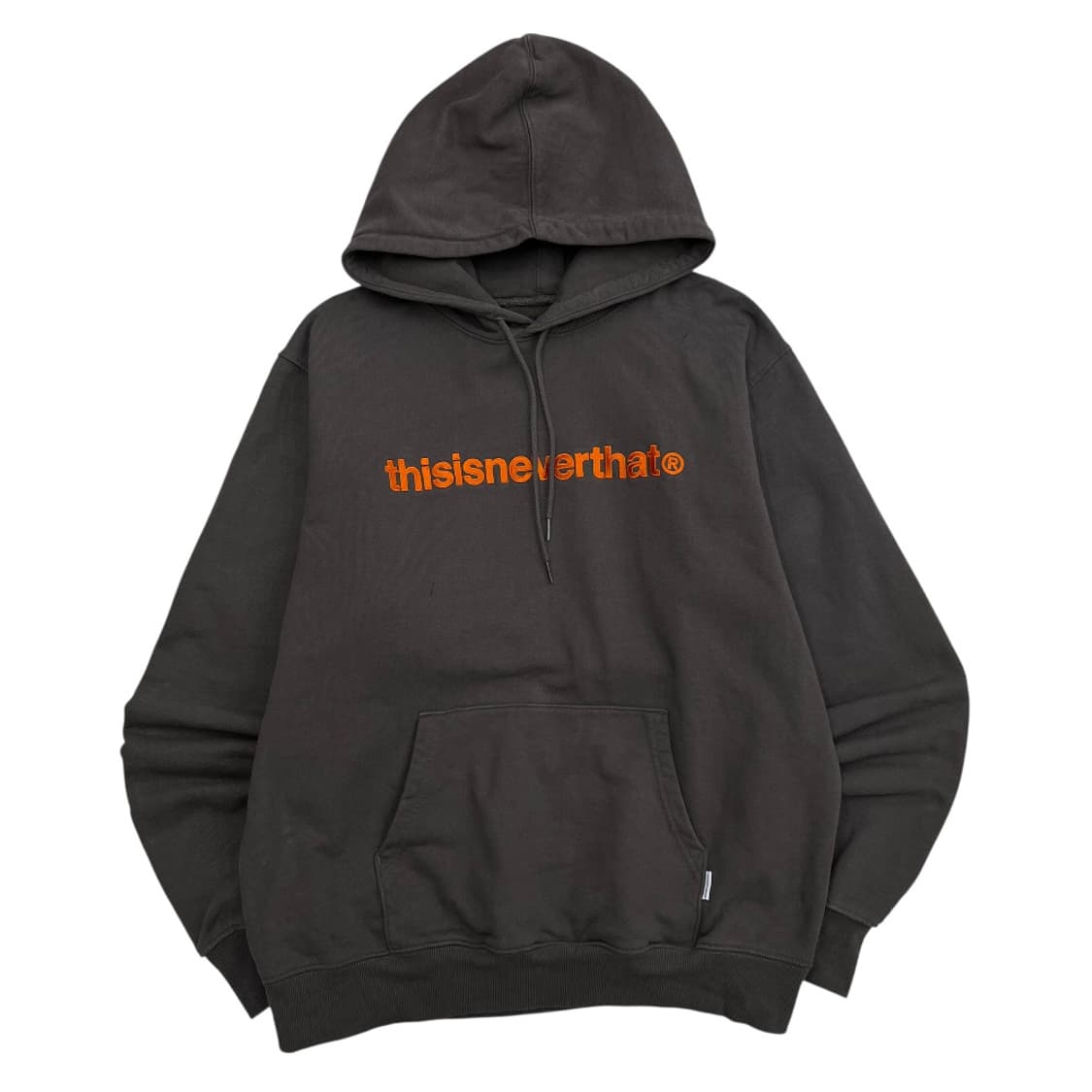 디스이즈네버댓 오렌지 로고 뮤트브라운 후드 L 상품이미지2