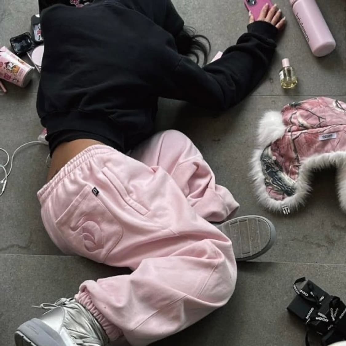 오도어 몰리 와이드 조거팬츠 핑크 상품이미지1