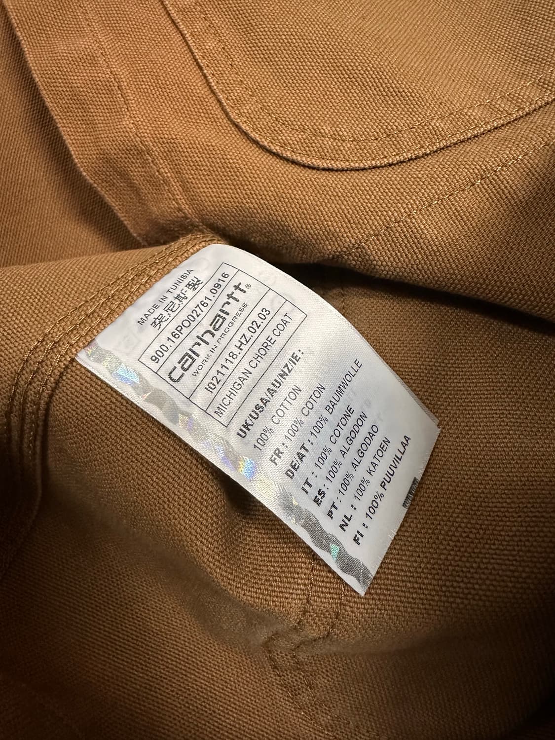 (L)칼하트WIP 캔버스 미시건 초어 코트 브라운 상품이미지8