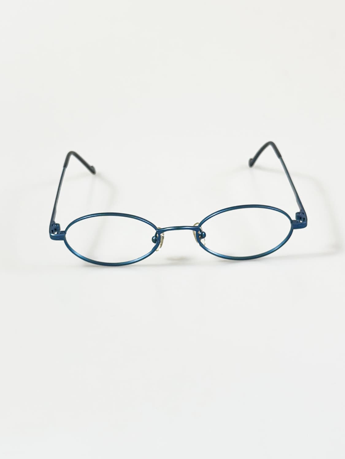 90s CLEOPATRA 블루 슬림 오벌 메탈 빈티지 안경 상품이미지2