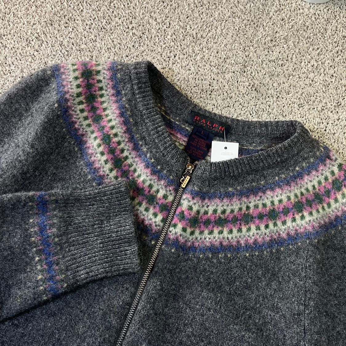 랄프로렌 블랙라벨 페어아일 울 니트 집업 상품이미지2