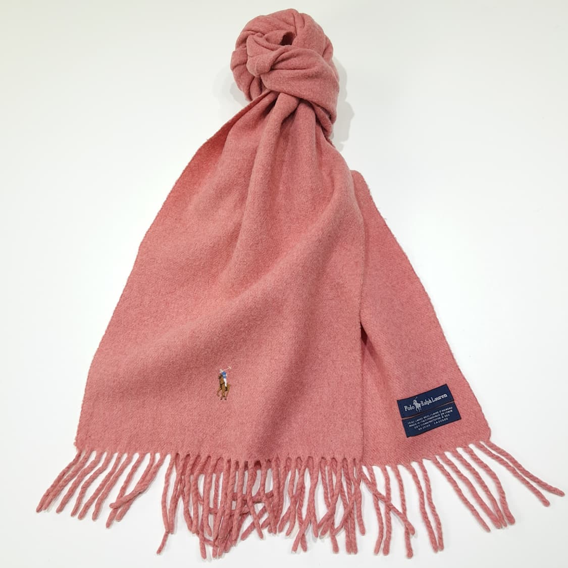 MX613 폴로 90s 이태리판 램스울 멀티포니 핑크 머플러 목도리 상품이미지2