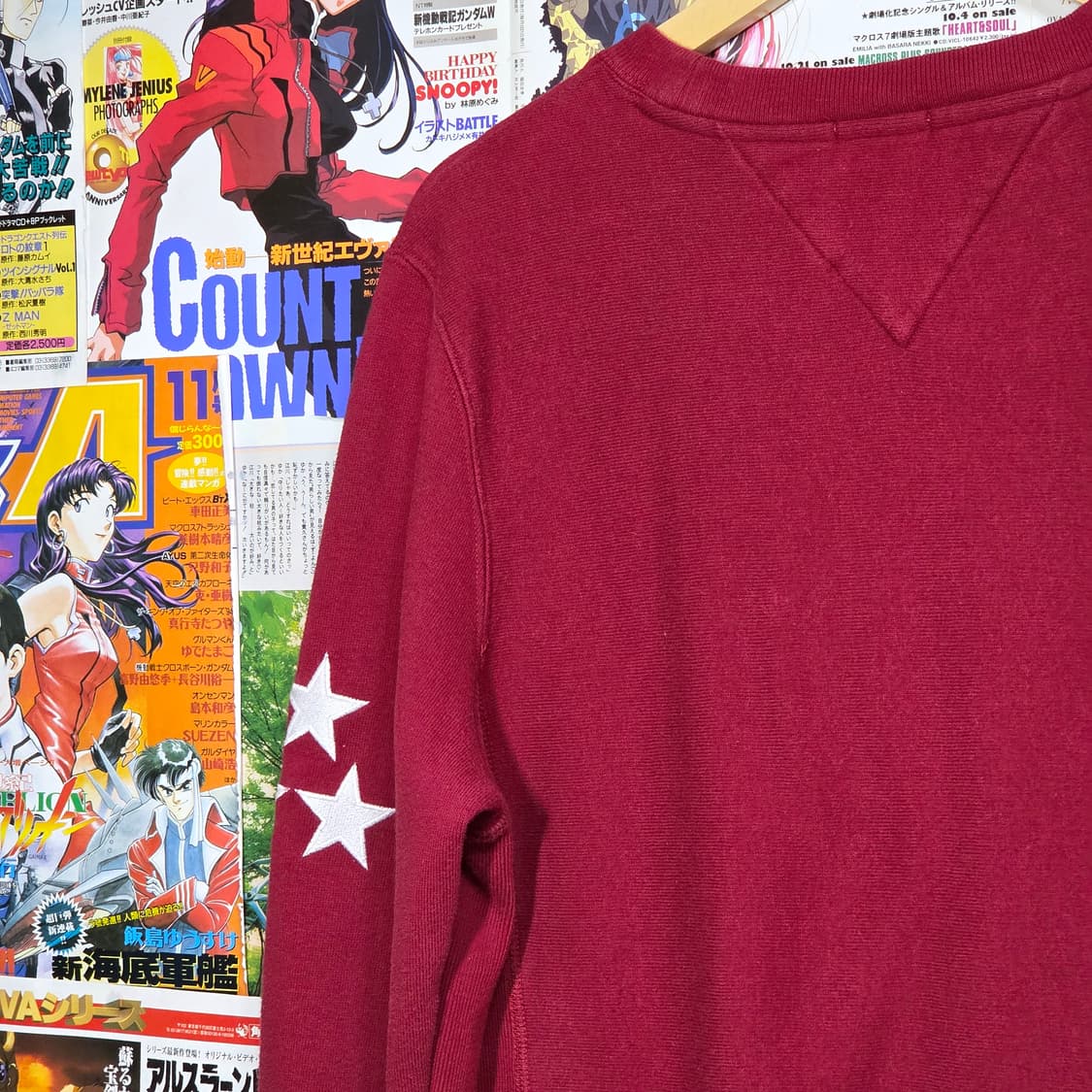 타미힐피거 버건디 별 자수 기모 맨투맨 상품이미지6