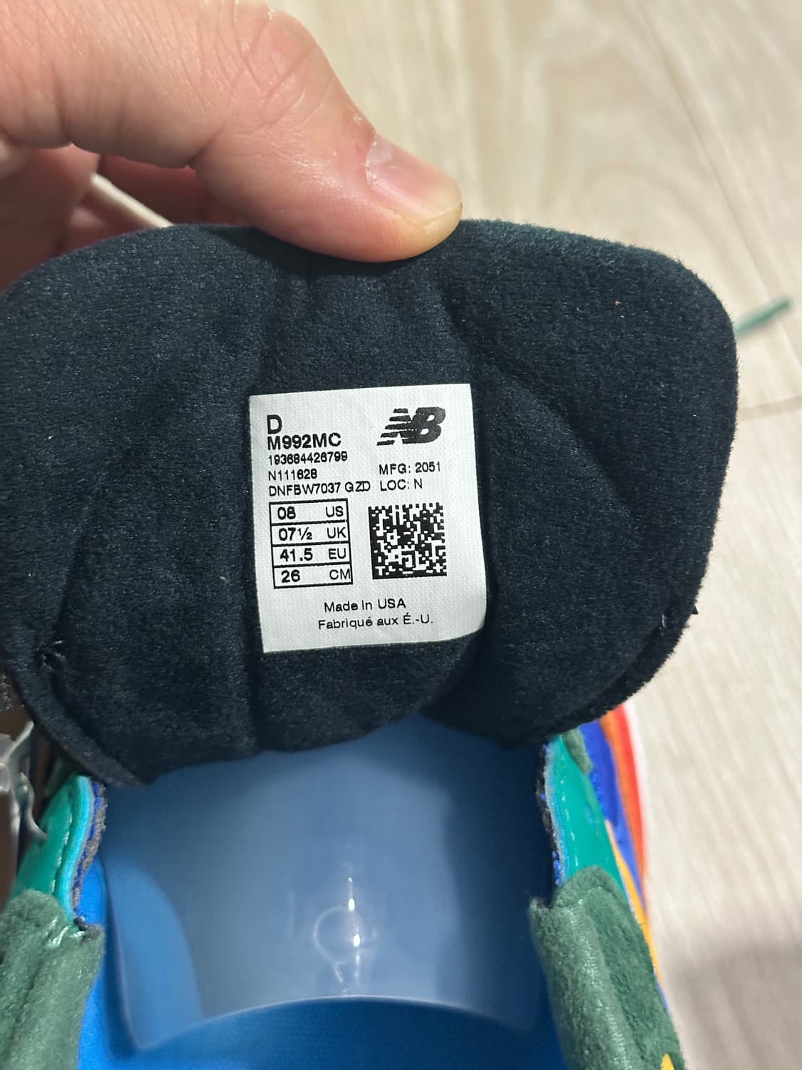뉴발란스 992 메이드 인 USA 멀티컬러 (260사이즈) 상품이미지8