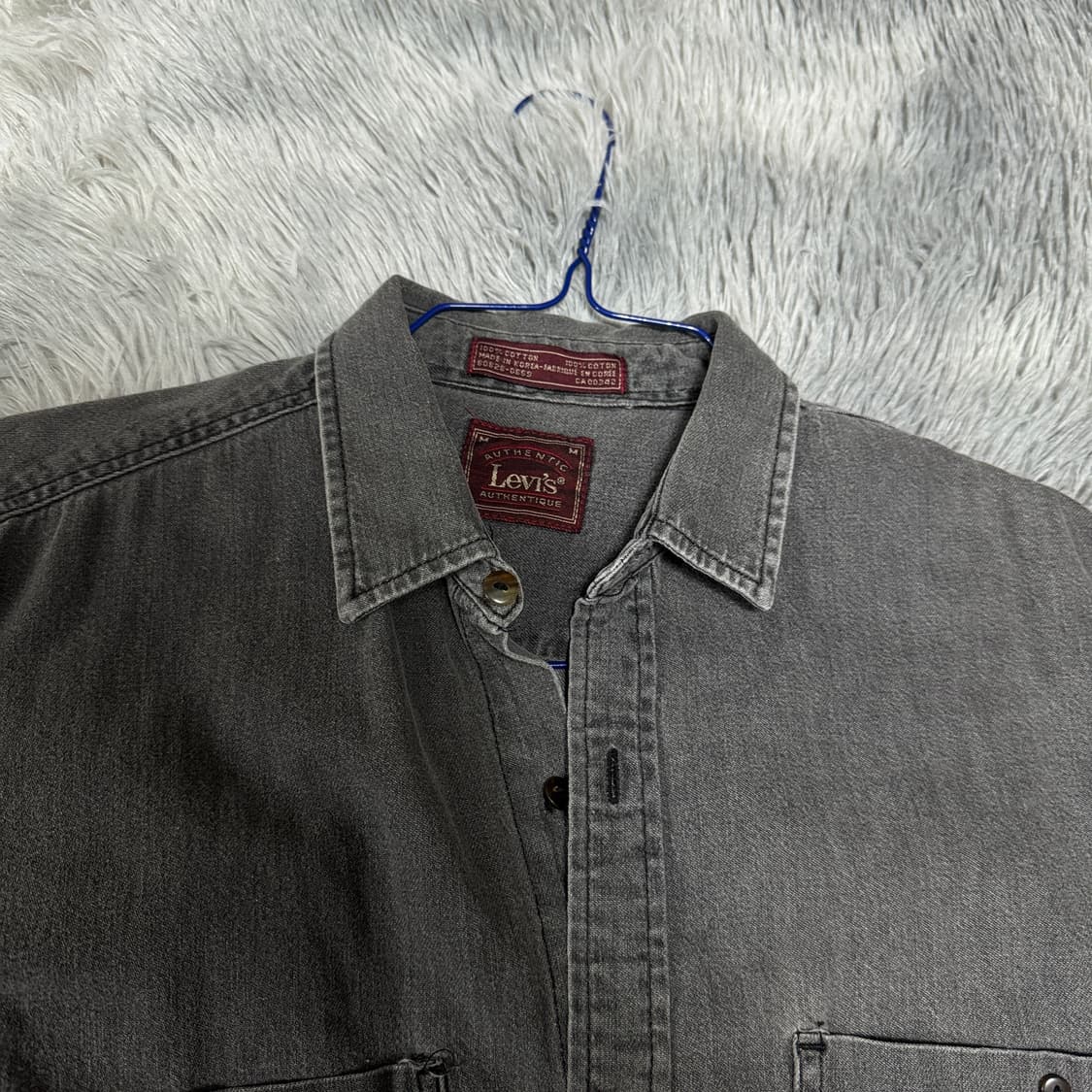 90s 리바이스 흑청데님셔츠 M사이즈 유니크템 상품이미지2