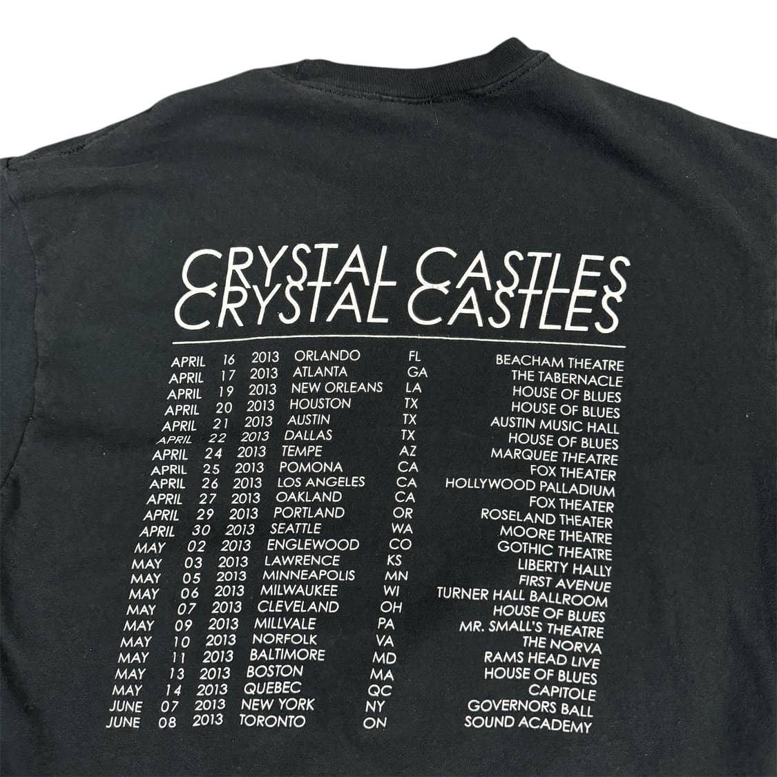 2013 Crystal Castles 크리스탈 캐슬 III 투어 티셔츠 상품이미지5