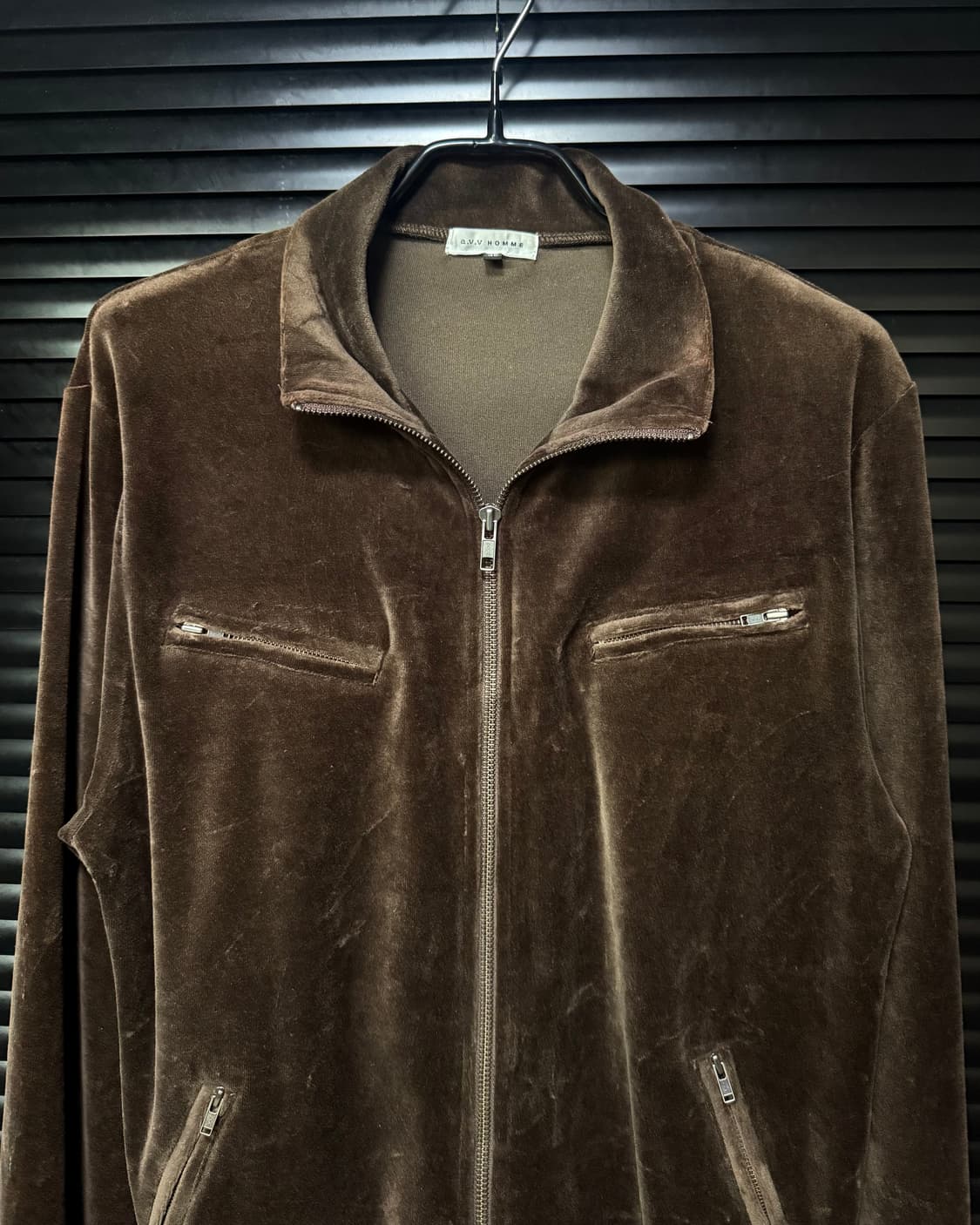a.v.v homme 일본 브라운 벨벳 벨루어 트랙탑 져지 라이더 갸루 상품이미지3