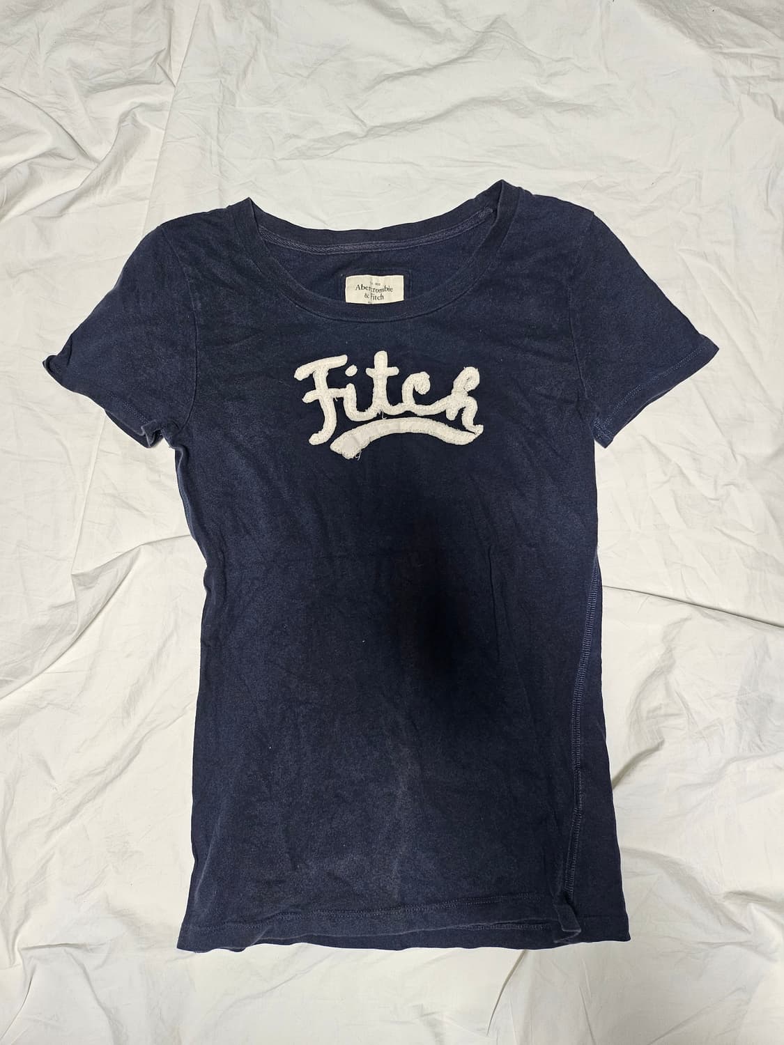 아베크롬비 딱붙핏 핀터깔 자수 반팔 티셔츠 XXS 상품이미지1