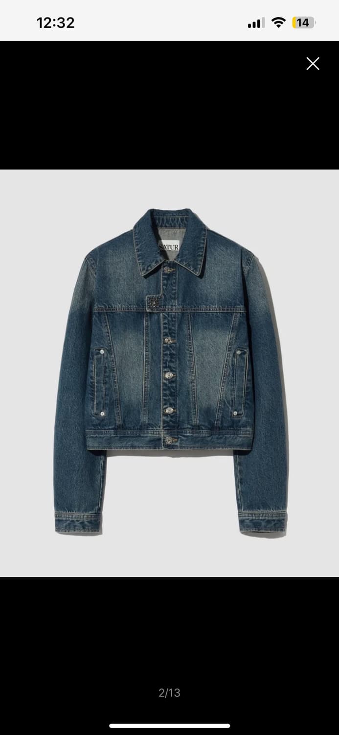 세터 심볼 브로치 데님 트러커 자켓 유니온 워시드 블루 청자켓 상품이미지5