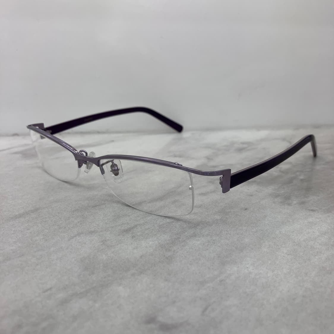 C75 RUDIA 바이올렛 브로우 스퀘어 반무테 안경 상품이미지7