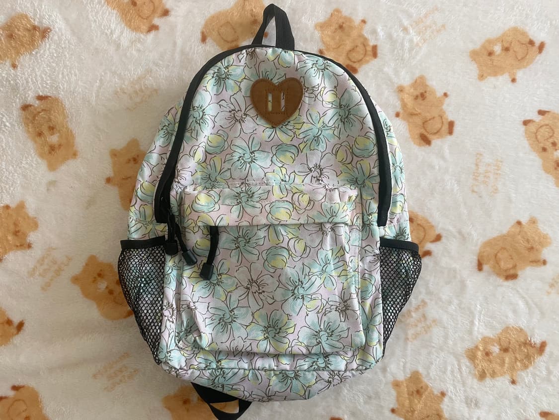 모리걸 빈티지 플라워 하트 백팩 🌸💚🤎 상품이미지1