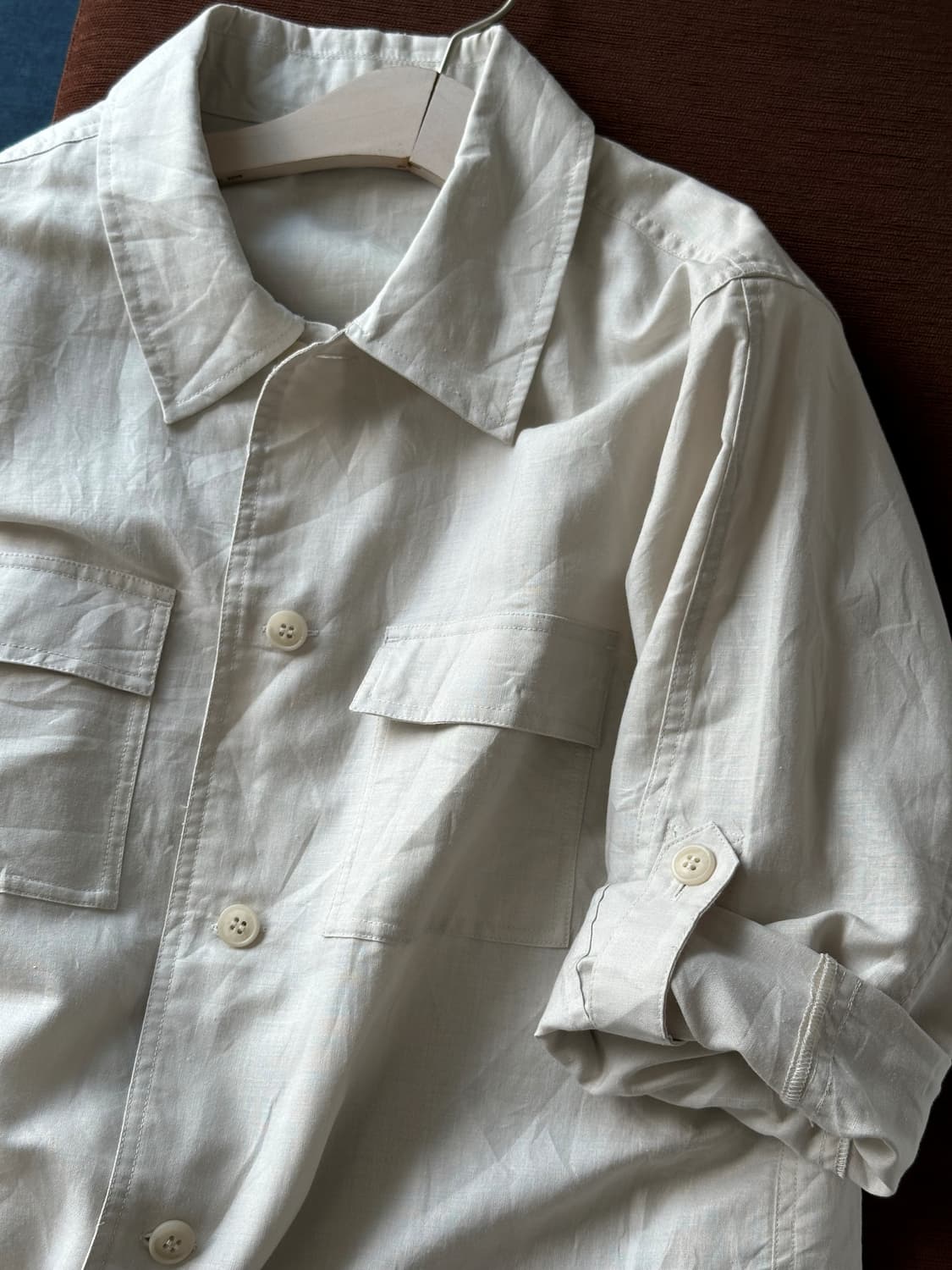 Natural fabric 2way sleeve work coat 상품이미지5