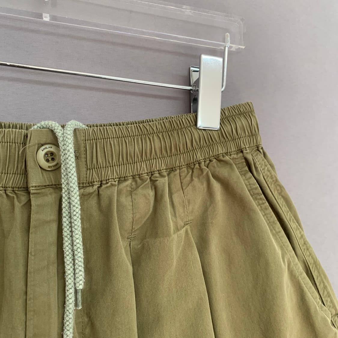 앵글런 플리츠 밴딩 와이드 쇼츠 반바지 상품이미지4