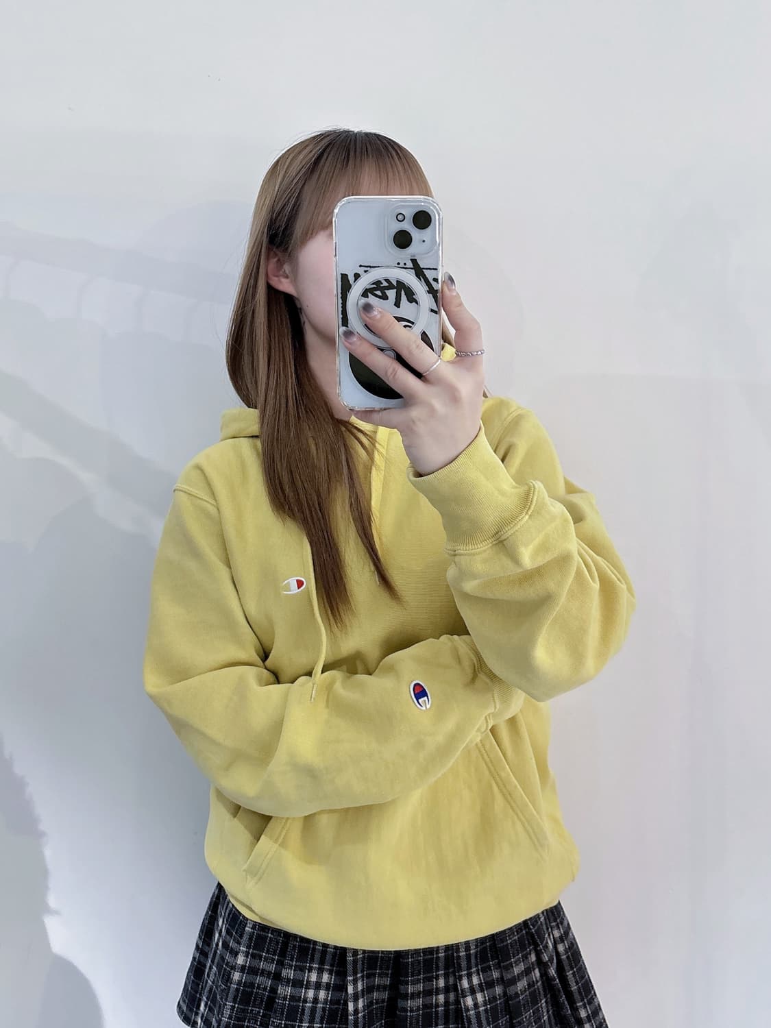 챔피언 리버스위브 레몬 스웻 후드 상품이미지2