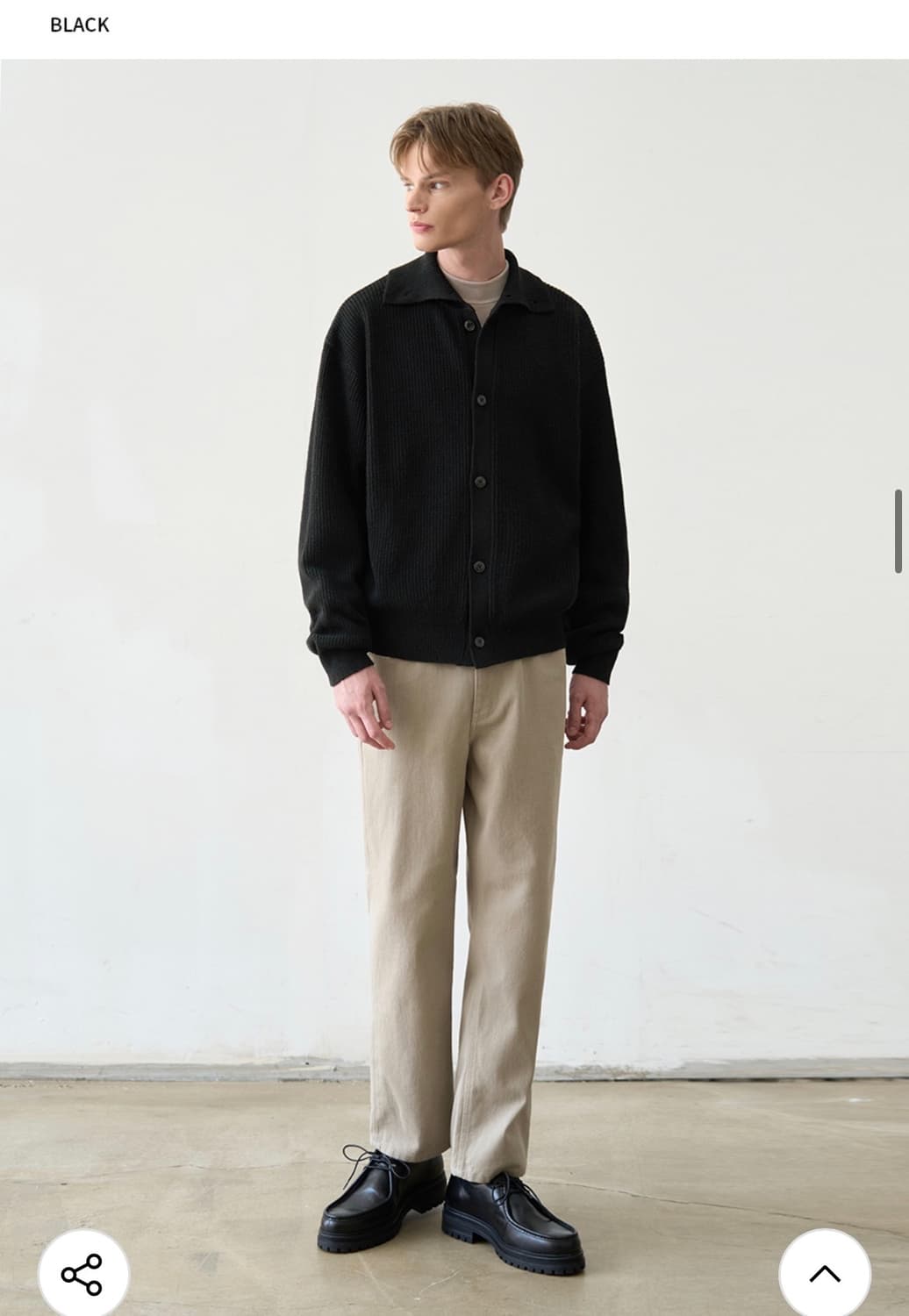 (새상품)(L) 드로우핏 벌키 울 하이넥 니트 가디건 [BLACK] 판매 상품이미지4