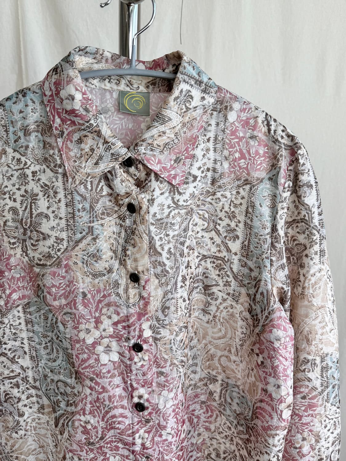 페이즐리 플리워 패턴 셔츠 상품이미지3