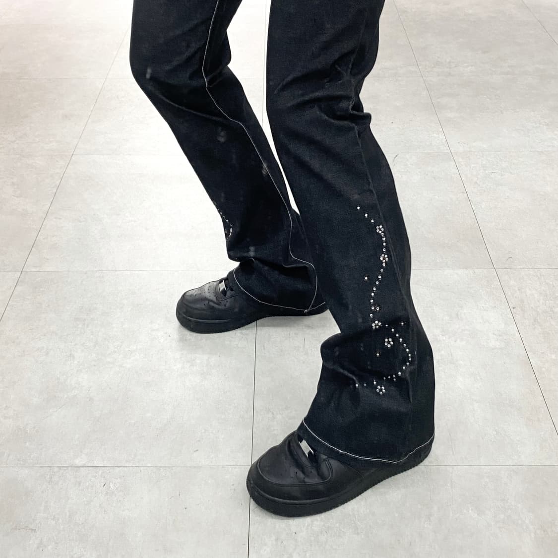 g.jon 플로랄 큐빅 부츠컷 팬츠 상품이미지1