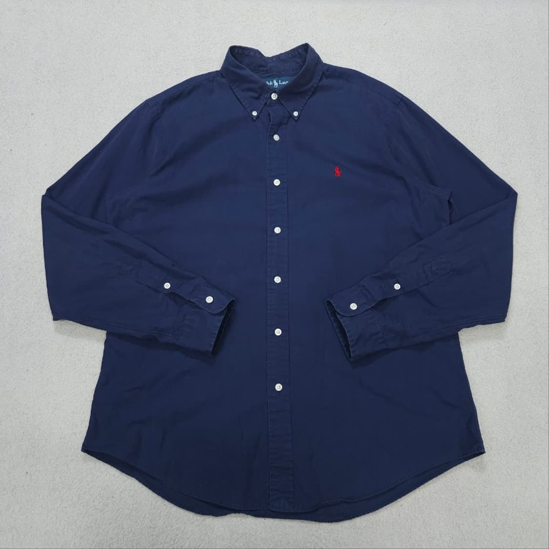 폴로 랄프 로렌 솔리드 셔츠 L 네이비 커스텀핏 상품이미지1